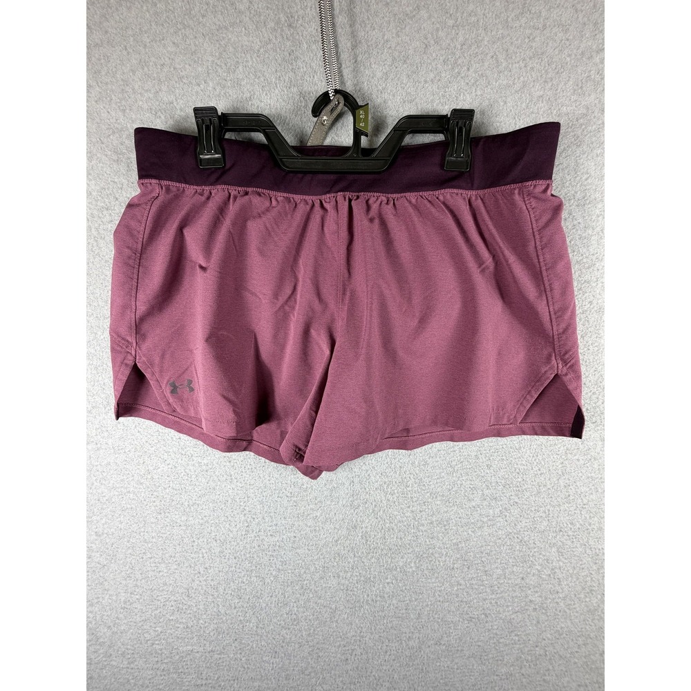 Under Armour Shorts Womens XL Purple HeatGear Fitted Running Gym Athletic